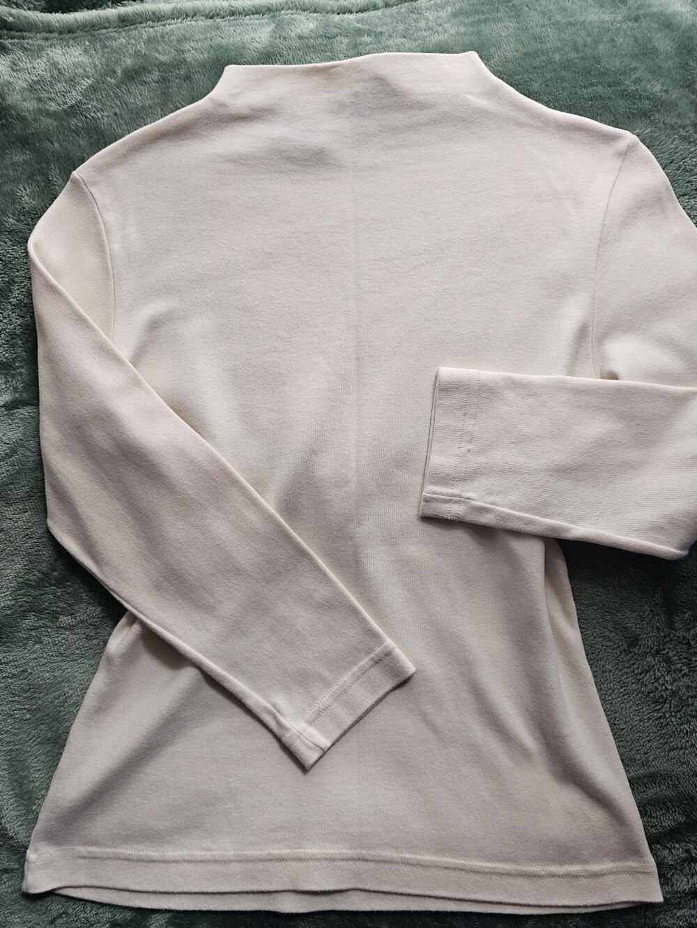 White Stag Vintage 1990s Ivory Mockneck Long Sleeve Shirt Women’s Small Cotton